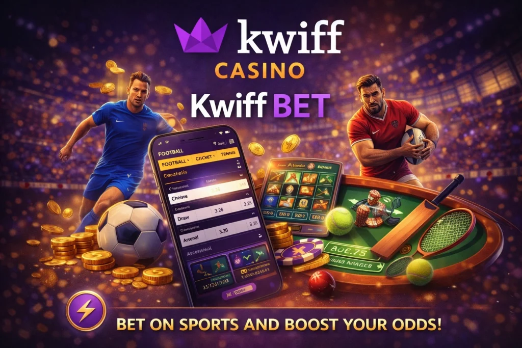 `alt="Kwiff Bet banner featuring a modern sportsbook-style interface with betting odds, live match elements, and a dark purple Kwiff Casino theme representing sports betting at Kwiff"`
